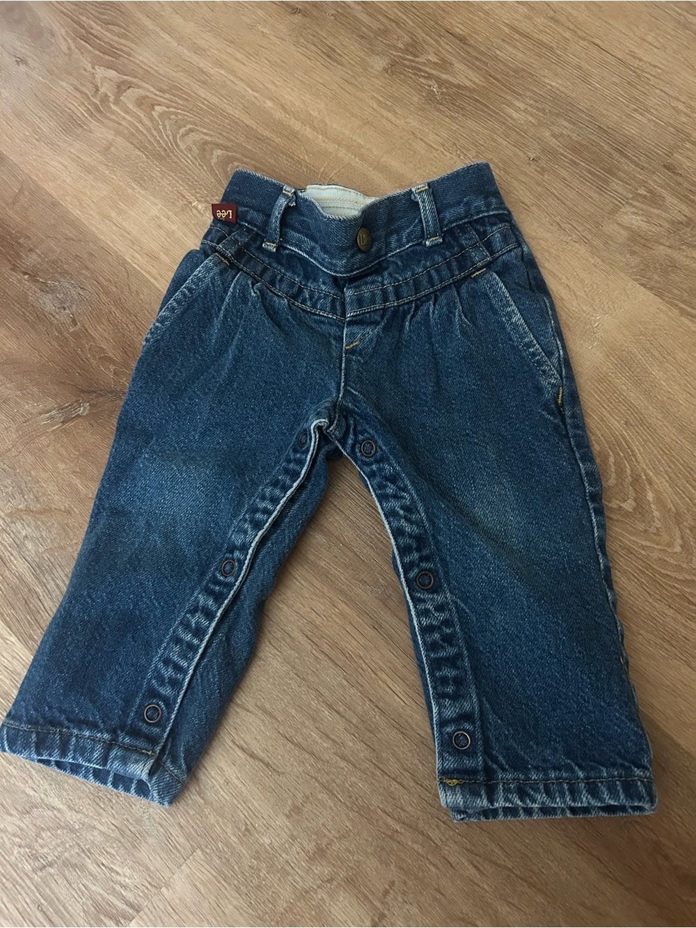 Lee Toddler Blue Denim Snap-Front Jeans